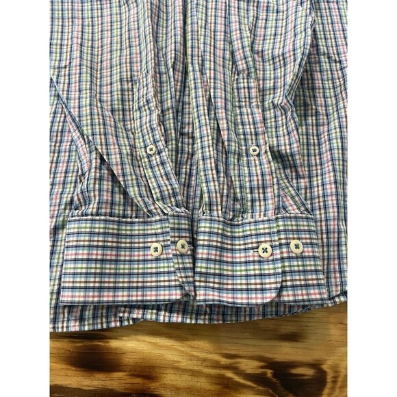 Peter Millar Shirt Men Size Large Blue/Green/Pink Cotton Button Down Preppy City - Picture 13 of 13